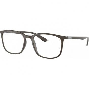 Ray-Ban RX7199 8063 Unisex Square Brown Eyeglasses with Blue Light Block, Size 52