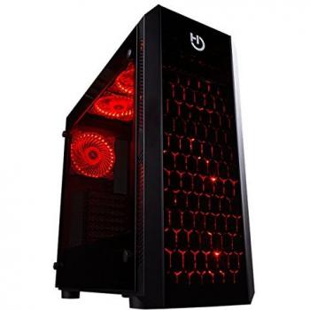 Caja de Ordenador Semitorre Hiditec NG-RX con Acero Laminado, Paneles de Cristal Templado y Ventiladores LED - Compatible con ATX, ITX, Micro ATX
