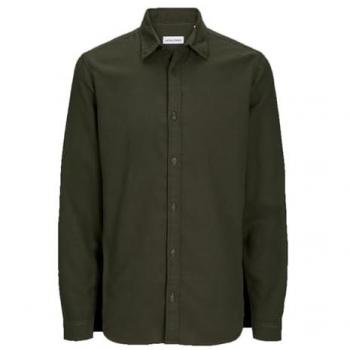 Camisa de Manga Larga Regular Fit para Hombre 'Joshua' en Color Verde con Cuello Clásico y Estampado a Cuadros