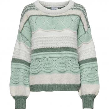Jersey Only Adina Life - Elástico - Color Block - Cuello Redondo - Sudadera Only Adina Life Silt Green Mujer