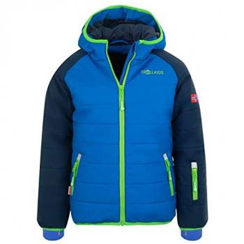 Chaqueta de Esquí para Niños Trollkids Hafjell Pro Azul Marino/Azul Medio/Verde 140 cm