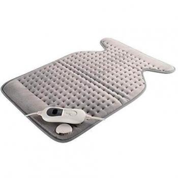 Mobiclinic, Almohadilla eléctrica, Dorsal y Cervical, 62x43, Marca Española, Almohada Térmica, 3 Niveles de calor, Apagado automático, Lavable, Para espalda, lumbares y cervicales, Gris