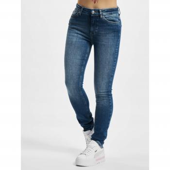 Only Blush Women's Mid Ankle Raw Skinny Jeans in Medium Blue Denim