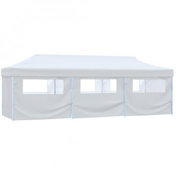 Carpa Plegable Pop-up 3x9 m Blanca con 8 Paredes Laterales