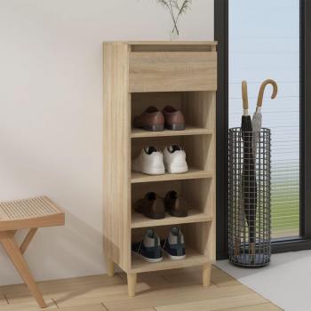 Zapatero madera multicapa roble Sonoma 40x36x105 cm beige