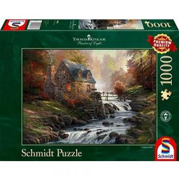 Puzzle Cobblestone Mill de Thomas Kinkade, 1000 piezas - Schmidt
