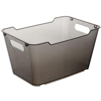 Caja de Almacenamiento Lotta, 6 litros, Polipropileno, Gris Cristal, 29.5x19x15 cm