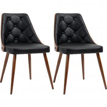 Pack de 2 sillas de comedor Mel Homcom cuero sintético negro