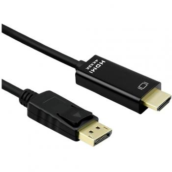 Cable DisplayPort a HDMI 2m, 4K@60Hz, Slim, Negro