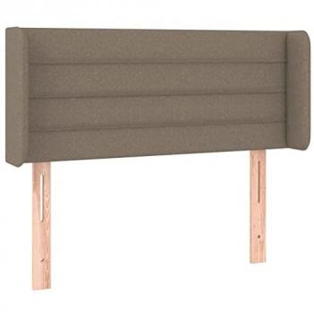 Cabecero tapizado con LED gris taupe 103x16x78/88 cm