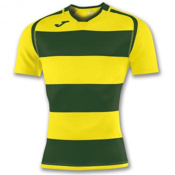 Joma Camiseta PRORUGBY II Verde-Amarillo M/C - Camiseta técnica de Manga Corta, Unisex, Verde -