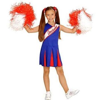 Disfraz de Cheerleader Azul para Niña - Talla 11-13 Años, Incluye Vestido y Accesorios