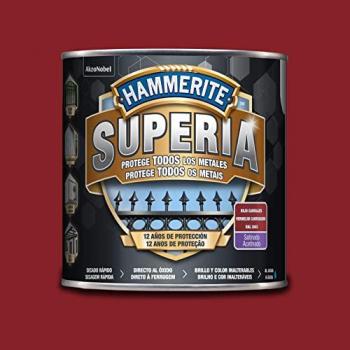 Esmalte Antioxidante al Agua Acabado Satinado - Hammerite Superia Rojo Carruajes 2,5 L