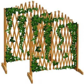 Enrejado de Madera Extensible Gardebruk 2 uds. hasta 200cm para Valla Jardín Celosía Plantas Trepadoras Terraza Balcón Interior Exterior