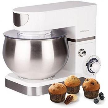 Mellerware - Batidora Amasadora repostería 1000 W Twist! | Acero Inoxidable | Movimiento Orbital | Capacidad 5 L | 6 Funciones + Turbo | Bol Apto Lavavajillas