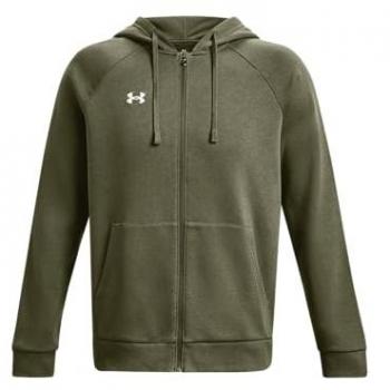 Under Armour Men's Rival Fleece Full Zip Hoodie - Green, Casual, Athletic, Cotton