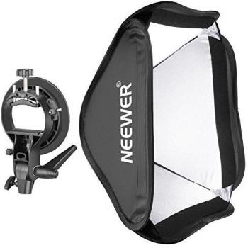 Neewer Plegable 60x60 centímetros Difusor con Tipo-S Abrazadera Montura para Speedlite Estudio Flash Monolight, Retrato y Fotografía de Producto