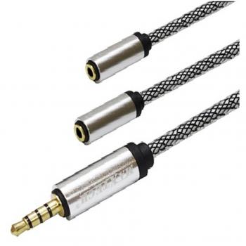 Adaptador Splitter de Audio Aux Jack 3,5mm para Smartphone Maxtech 2m