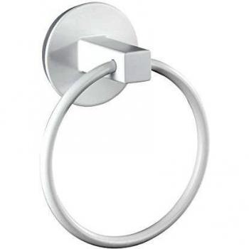 Wenko Static-Loc Osimo Anillo-Toallero, Polipropileno, Blanco, 8.5x16x20 cm