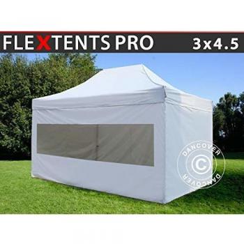 Carpa Plegable Rápida FleXtents Pro 3x4,5m Blanca con 4 Laterales Impermeables