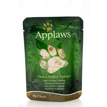 Applaws Cat Pouch in Broth Wet Cat Food 12 x 70g - Chicken & Asparagus