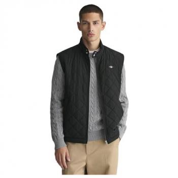 GANT Men's Quilted Windcheater Vest - Black - XXL