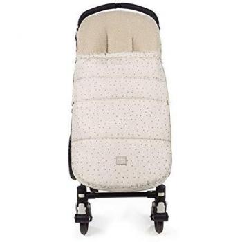 Walking Mum. Saco silla de paseo Dreamer. Funda para silla de paseo. Uso universal y compatible con la mayoría de los coches y portabebés. Color Beige/Estampado de estrellas. Medidas 50 x 3 x 88 cm