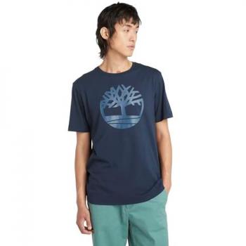 Camiseta de Hombre Timberland Kennebec River Logo Manga Corta Azul Marino Talla M