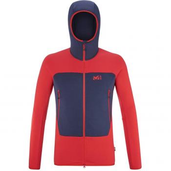 Forro polar de hombre Millet Fusion Grid Hoodie - Rojo