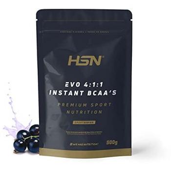 BCAA 4:1:1 en polvo de HSN | Sabor Frambuesa Azul 500 g | 100 Tomas | Aminoácidos Ramificados (Leucina, Valina, Isoleucina) | No