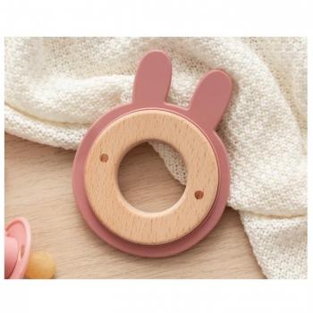 Kiokids Mordedor de Madera y Silicona con Forma de Conejito