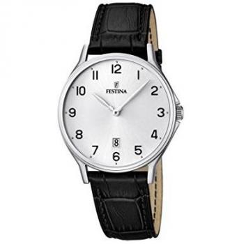 Reloj Festina para Hombre F16745/1 con Correa de Piel y Esfera Plateada
