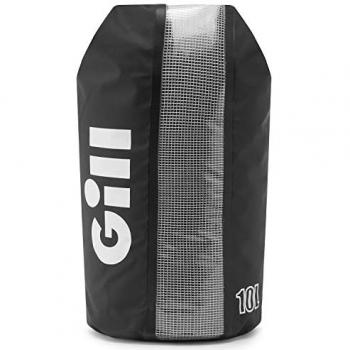 Gill Bolsa Estanca Voyager 10L Gris y Negra, capacidad de 10 litros, material impermeable, cierre enrollable, correas ajustables para transporte, diseño ligero y compacto