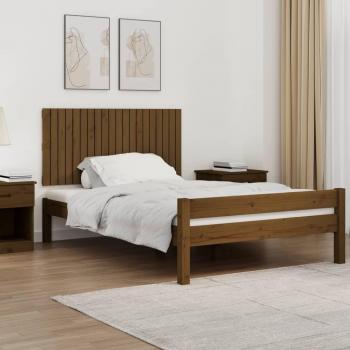 Cabecero de pared ámbar madera maciza de pino 127,5x3x60cm