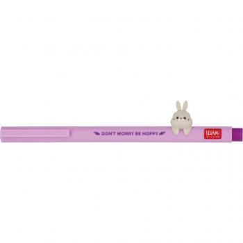 Bolígrafo de gel Legami con decoración Bunny 0,5mm violeta - Lovely Friends