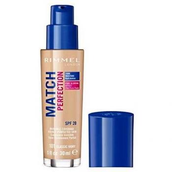 Rimmel London Match Perfection Liquid Foundation, 101 Classic Ivory, 30ml