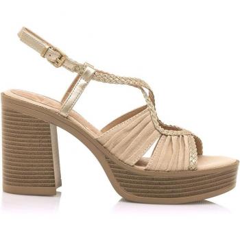 Sandalia de Tacón Mustang 53385 Beige Mujer