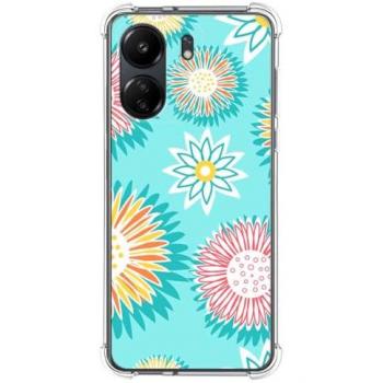 Funda Antigolpes de Silicona para Xiaomi Poco C65 con Diseño de Flores 05