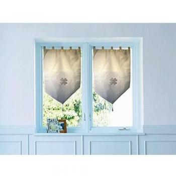 Visillo para ventana 60x90 cm FLEURS c./ natural