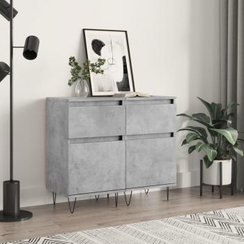 Aparadores de Madera de Ingeniería VidaXL, 2 uds, 40x35x70 cm, Mueble de Almacenaje para Salón en color Gris Hormigón