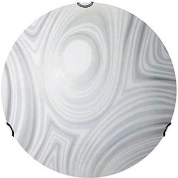 Lámpara de techo de vidrio blanco arenado con ganchos cromados, diámetro 40 cm, E27