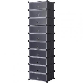 Organizador de Zapatos Modular con 10 Compartimentos en PVC para Ahorro de Espacio