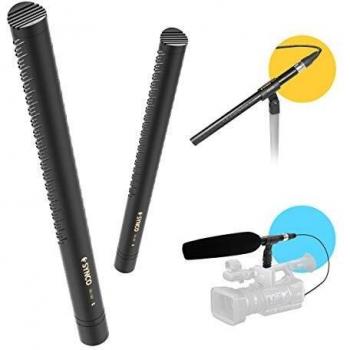 Synco Mic D2 Shotgun-Microphone-Vídeocamara-Hyper-Cardioide, Micrófono Direccional de Condensador con XLR, Microfono Externo Profesional para Entrevista y Vídeo