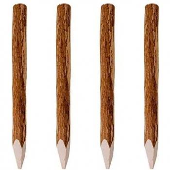 Postes de valla puntiagudos madera de avellano 4 uds 90 cm