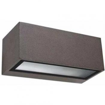 Aplique LEDS·C4 IP66 Nemesis de Aluminio 90*220mm E27 15W Marrón