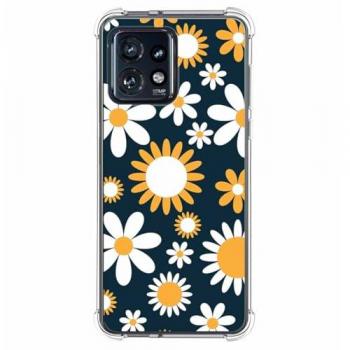 Funda Antigolpes de Silicona para Motorola Edge 40 Pro 5G con Diseño de Flores 08