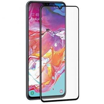 Muvit Protector Pantalla Samsung Galaxy A70 Vidrio Templado Plano con Marco Negro