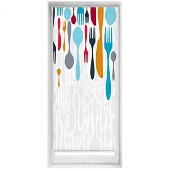 Estor Opaco EasyFix Sin Herramientas 60x150 cm - Estor Blackout Elegante y Práctico con Diseño de Cubiertos