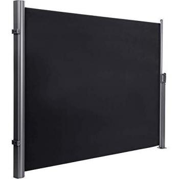 Toldo lateral extensible de aluminio 180 x 300 cm gris antracita, certificado TÜV Süd GS, protección de la intimidad y solar