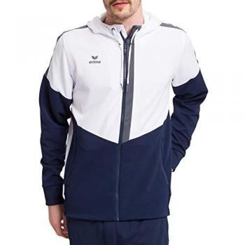 Erima Chaqueta Training con Capucha, Unisex, Blanco/New Navy/Slate Grey, XXXL